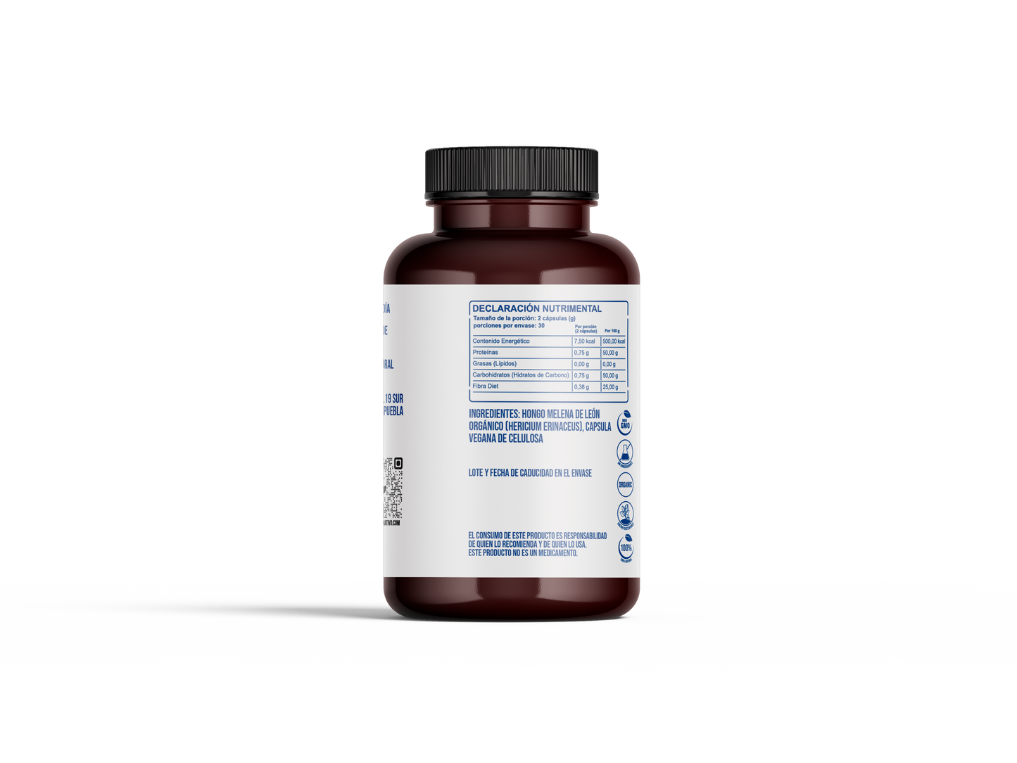 Hongo Melena de León orgánico en cápsulas