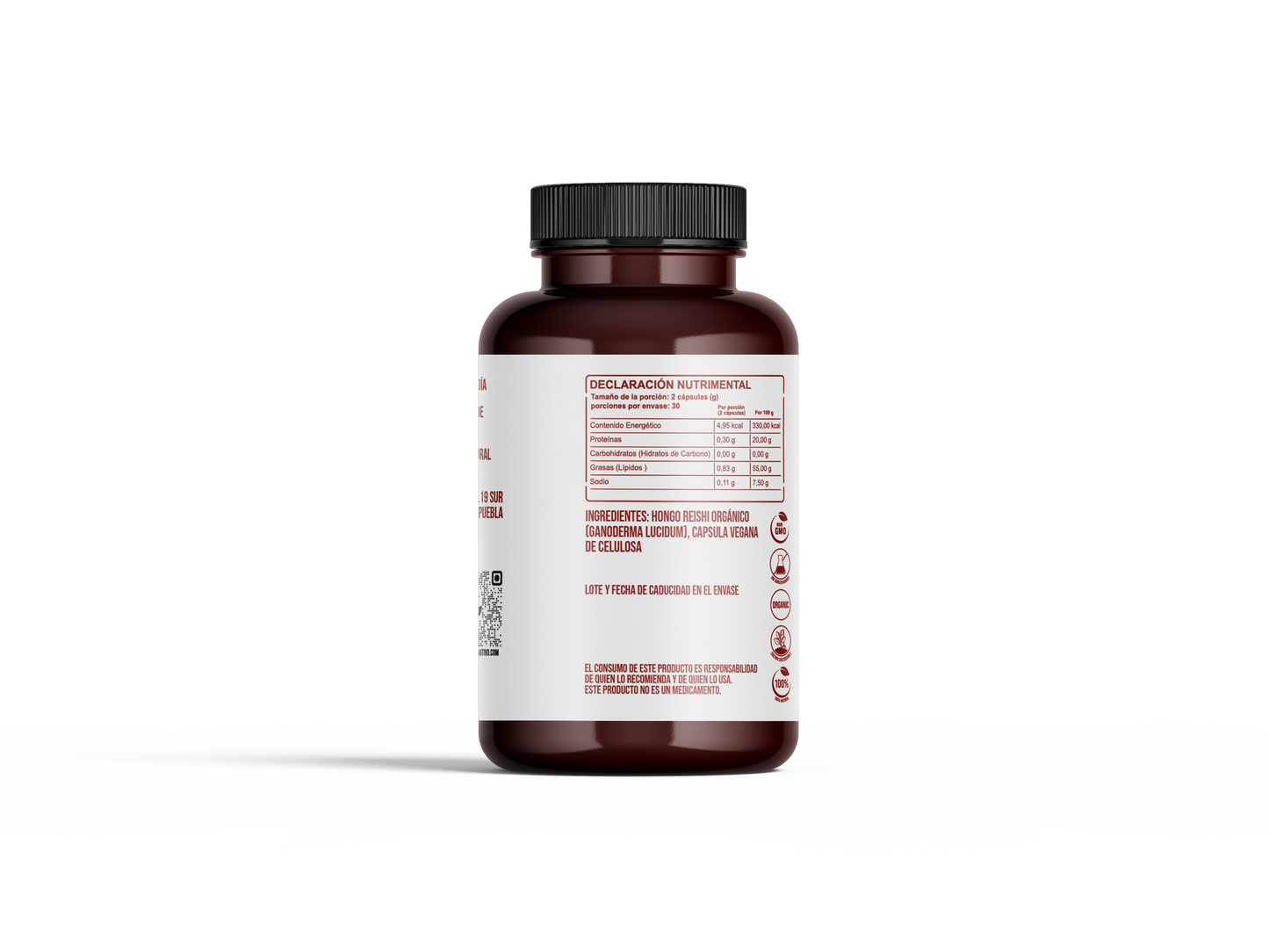 Hongo Reishi orgánico en cápsulas