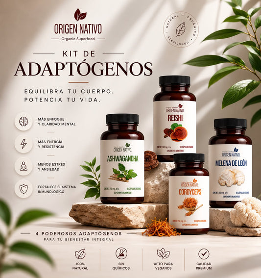 Kit Bienestar | Ashwagandha + Reishi + Cordyceps + Melena de León
